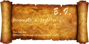 Bosnyák Irén névjegykártya